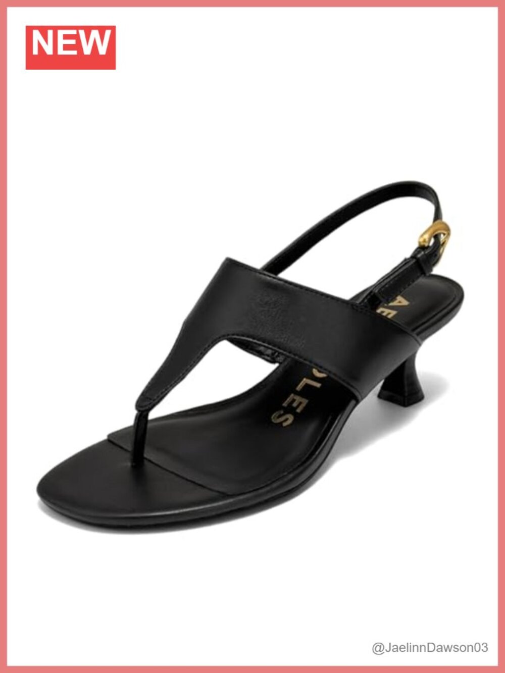 Aerosoles Kora Heeled Sandals Faux Leather Kitten Heel Ankle Strap Slip